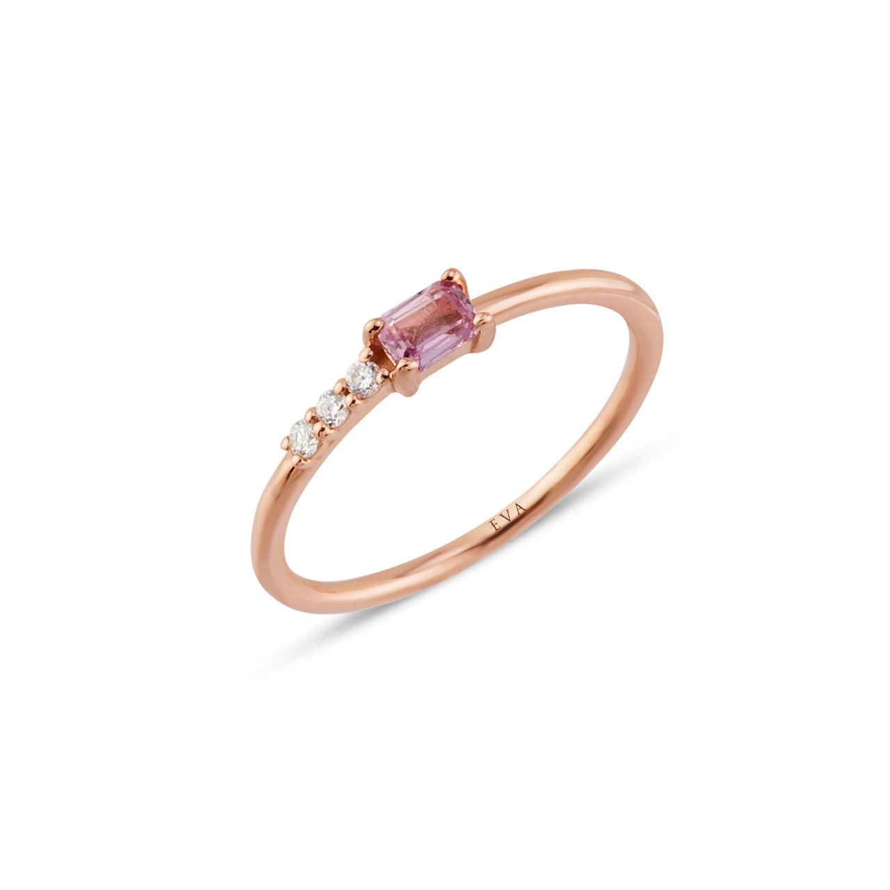 Pırlantalı Pembe Safir Yüzük