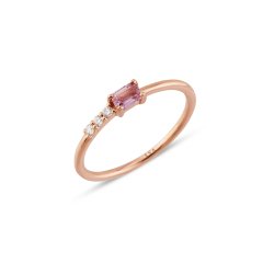 Pırlantalı Pembe Safir Yüzük